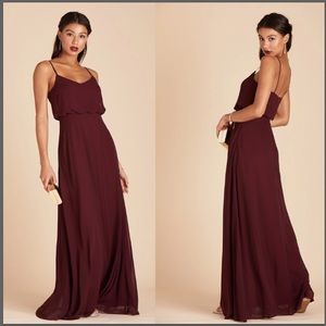 Birdy Grey Gwennie Bridesmaid Dress with Side Slit in Cabernet Size Large